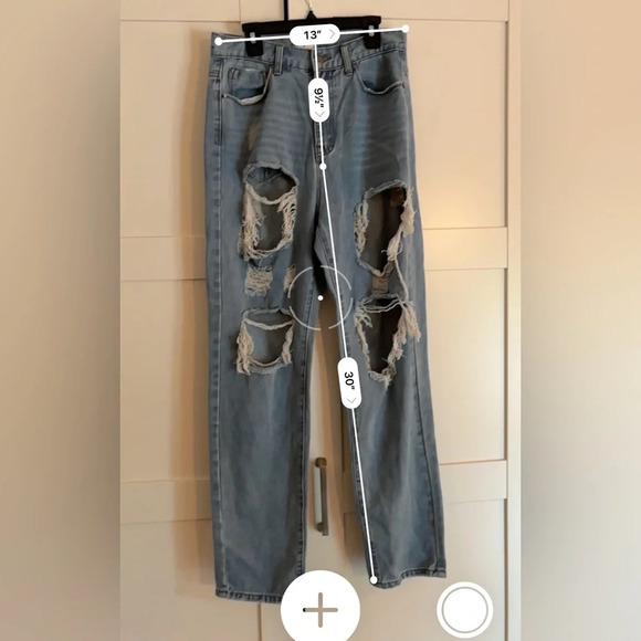 Princess Polly straight leg distressed jeans size 8 - Picture 3 of 4